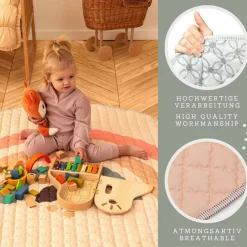 Flat River Group Hakuna Matte Quilted Playmat - Boho Rainbow Extravaganza* Developmental Toys