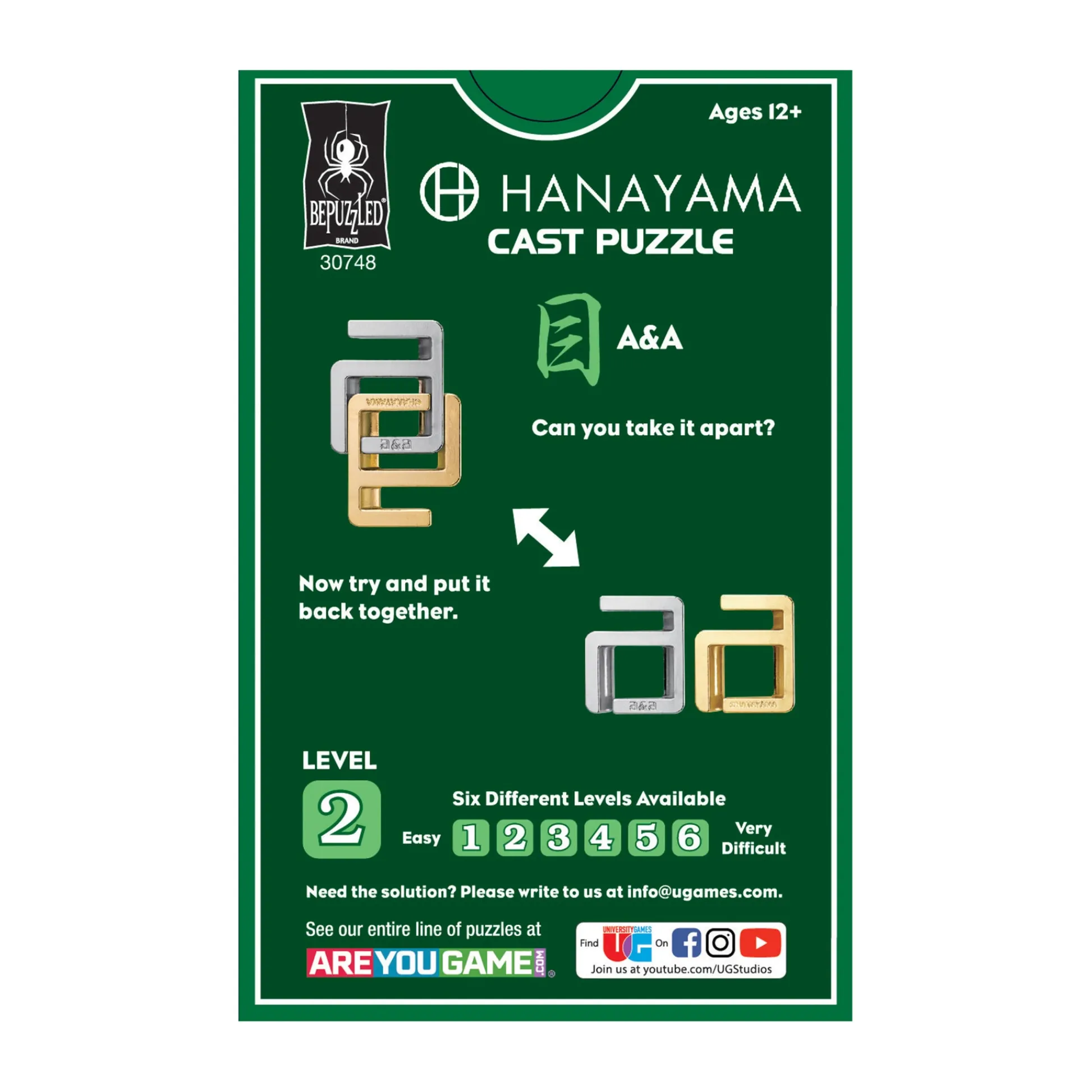 AreYouGame Hanayama Level 2 Cast Puzzle - A&A Challenge* Puzzles