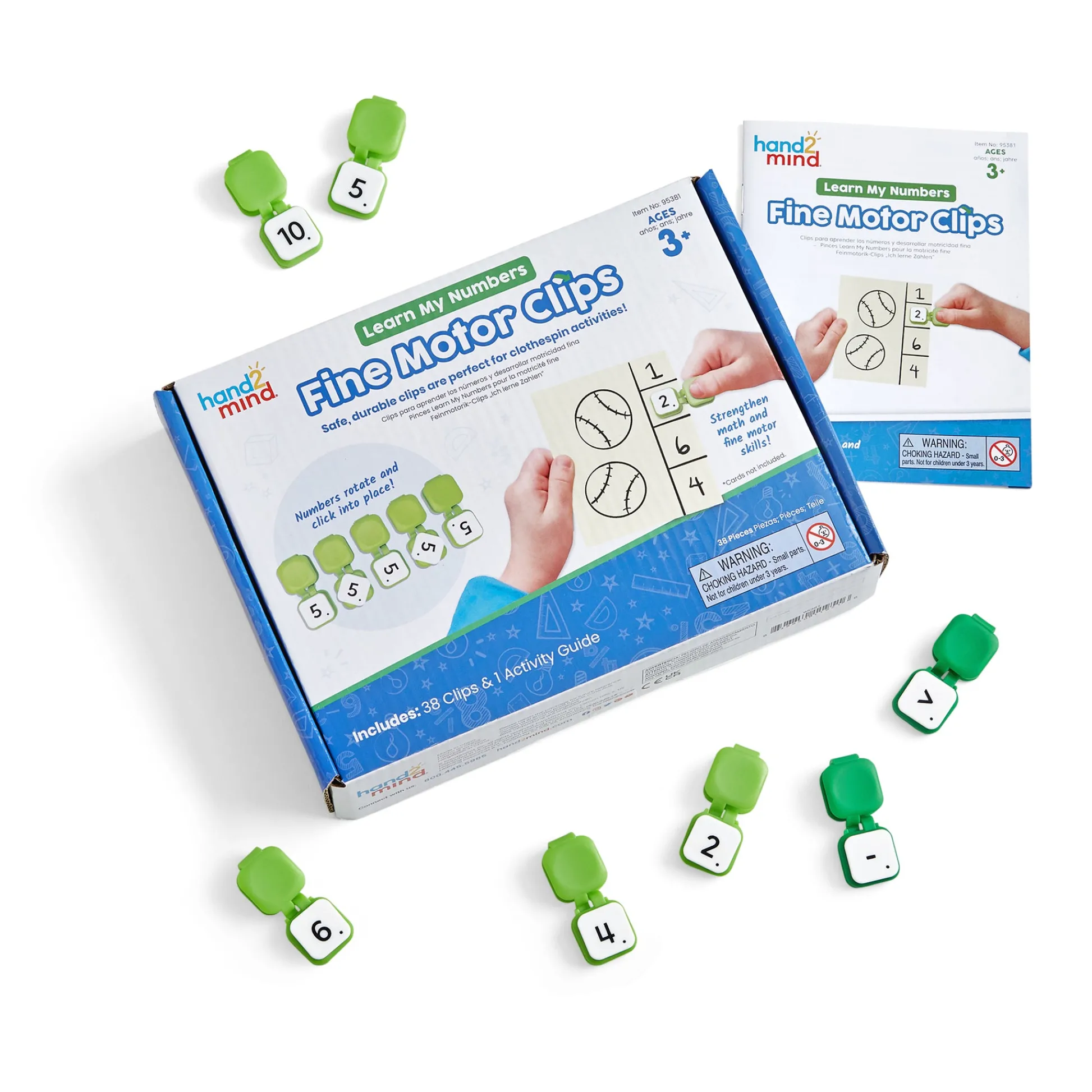Educators Resource Hand2Mind Learn My Numbers Fine Motor Clips - Math Development Set* Preschool Education Toys & Activities