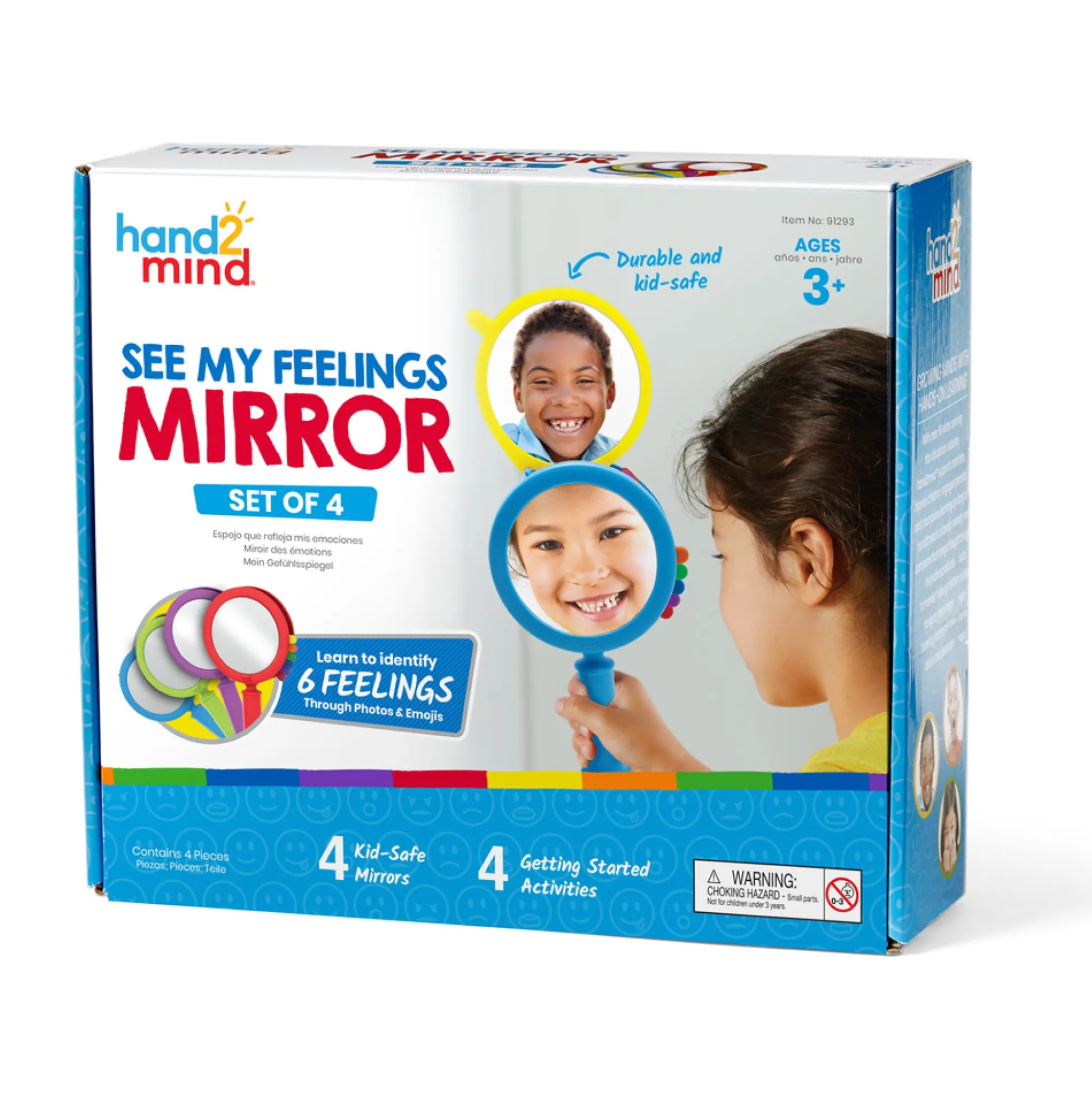 Educators Resource Hand2Mind See My Feelings Mirrors - Emotional Learning Set of 4* Social & Emotional Skills|Preschool Education Toys & Activities