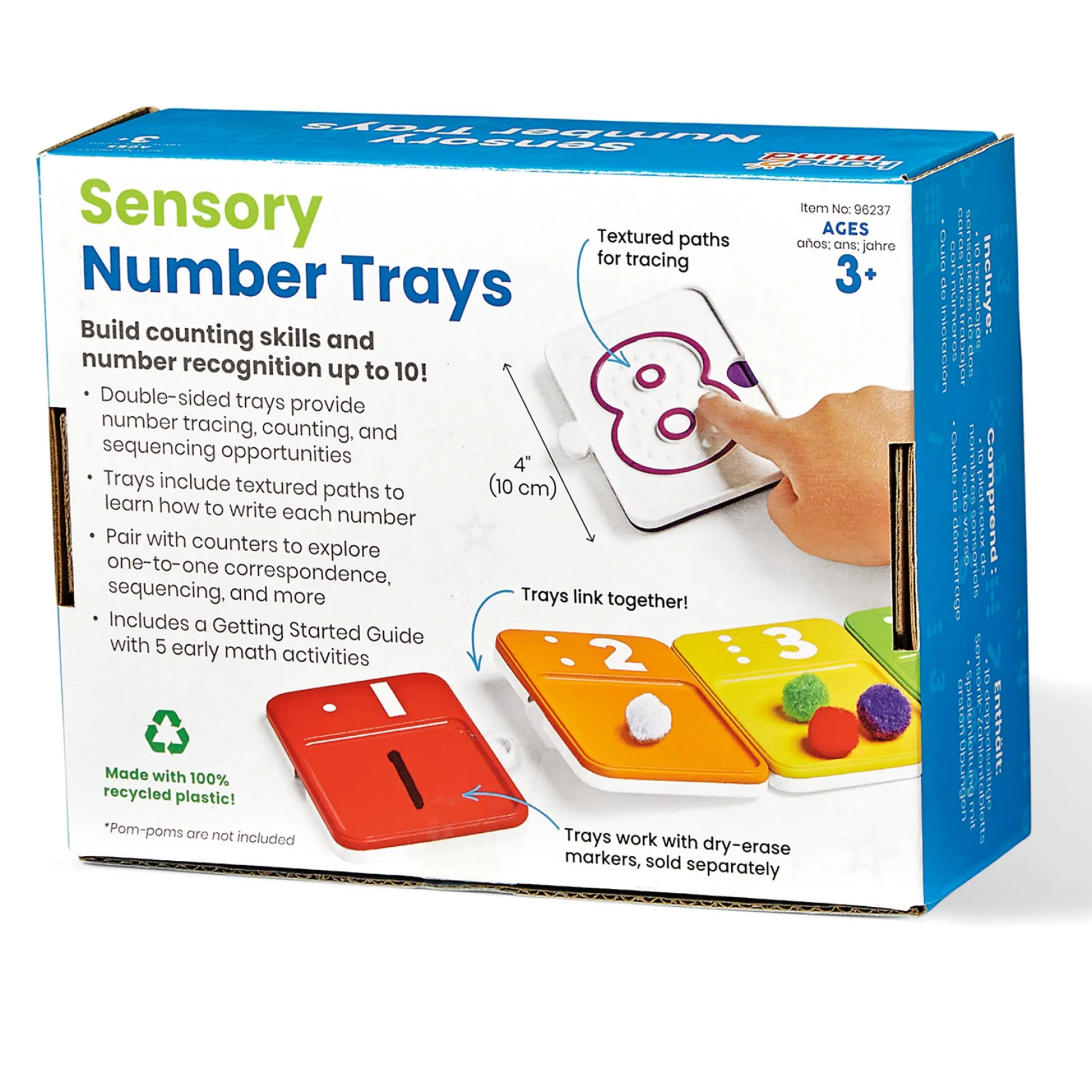 Educators Resource Hand2Mind Sensory Number Trays - Textured Paths for Learning Math* Math Toys|Math, Counting & Time