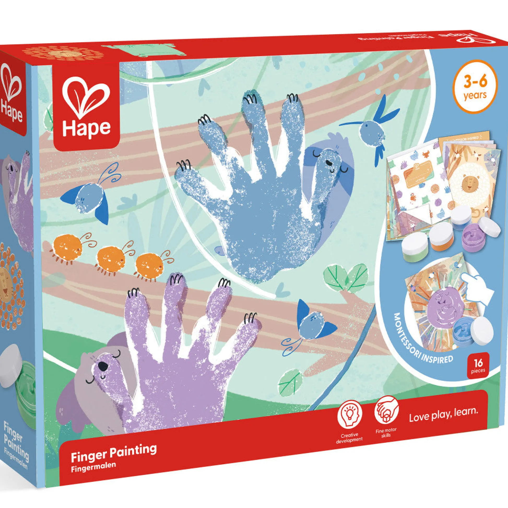 Flat River Group Hape Animal & Nature 16pc Finger Painting Art Set* Drawing, Color & Painting