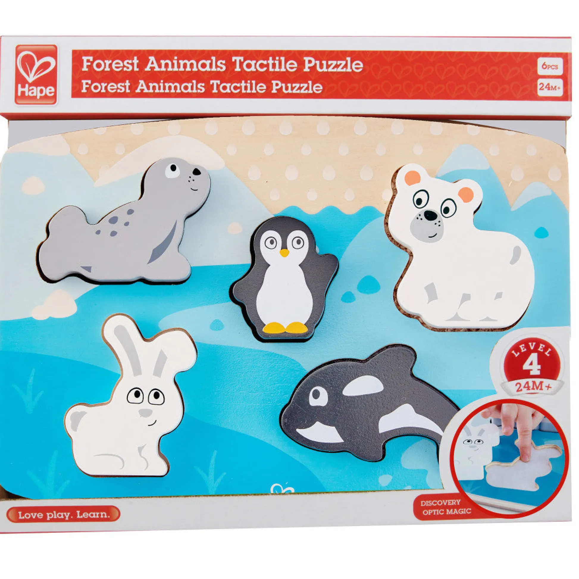 Flat River Group Hape Arctic Expedition 6pc Wooden Sensory Puzzle* Puzzles