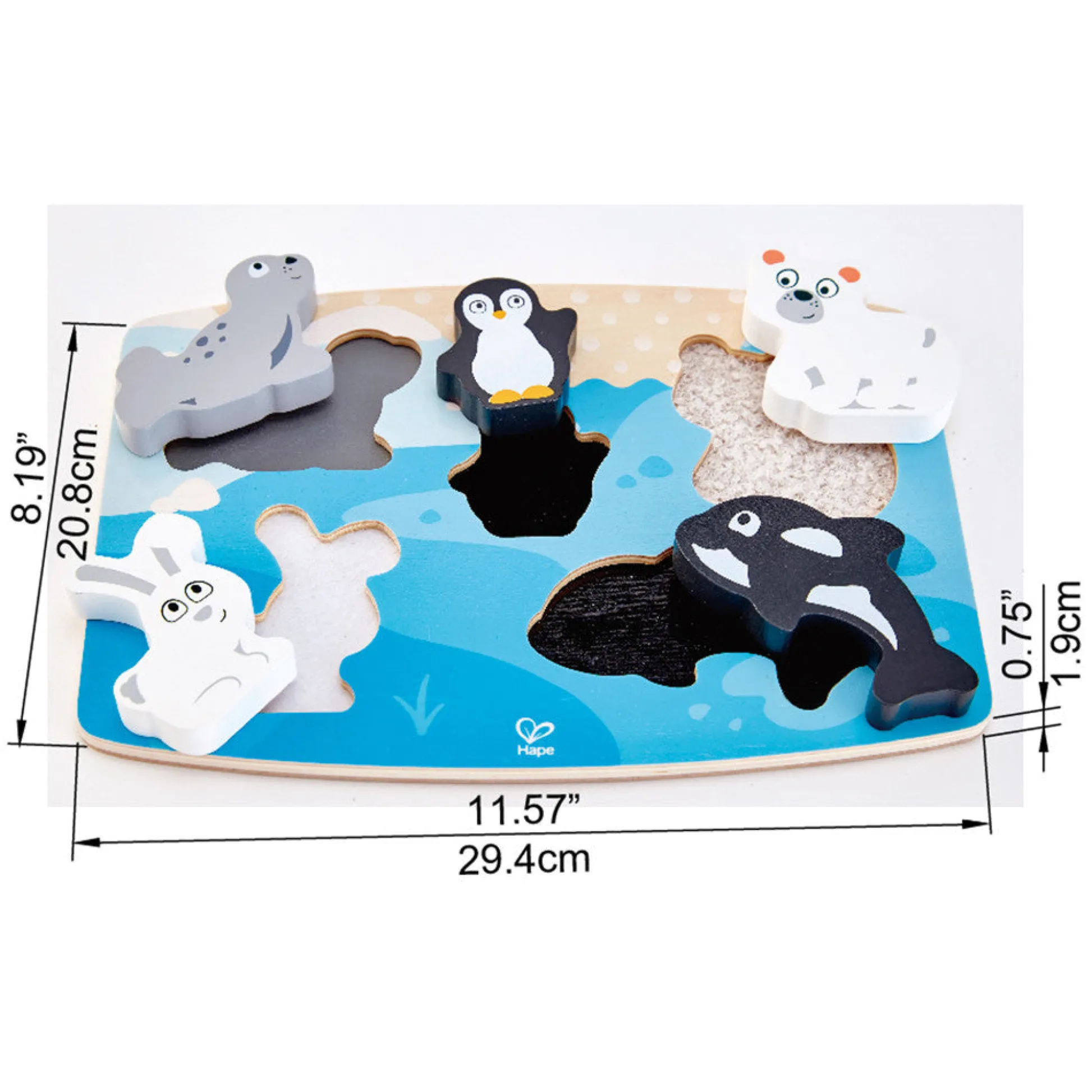 Flat River Group Hape Arctic Expedition 6pc Wooden Sensory Puzzle* Puzzles