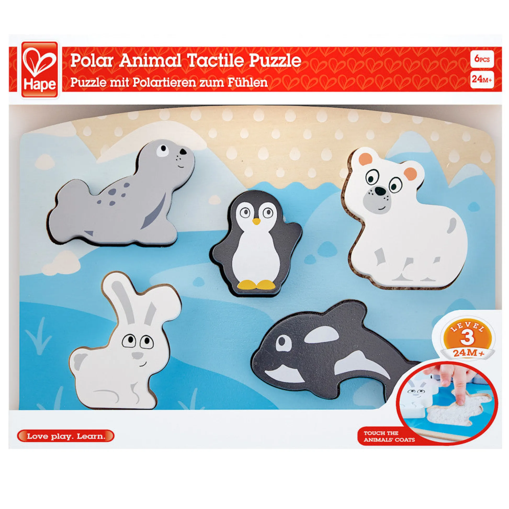 Flat River Group Hape Arctic Expedition 6pc Wooden Sensory Puzzle* Puzzles