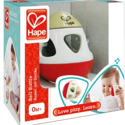Flat River Group Hape Bell Rattle Toy – Vibrant Red, White & Green* Rattlers & Teethers