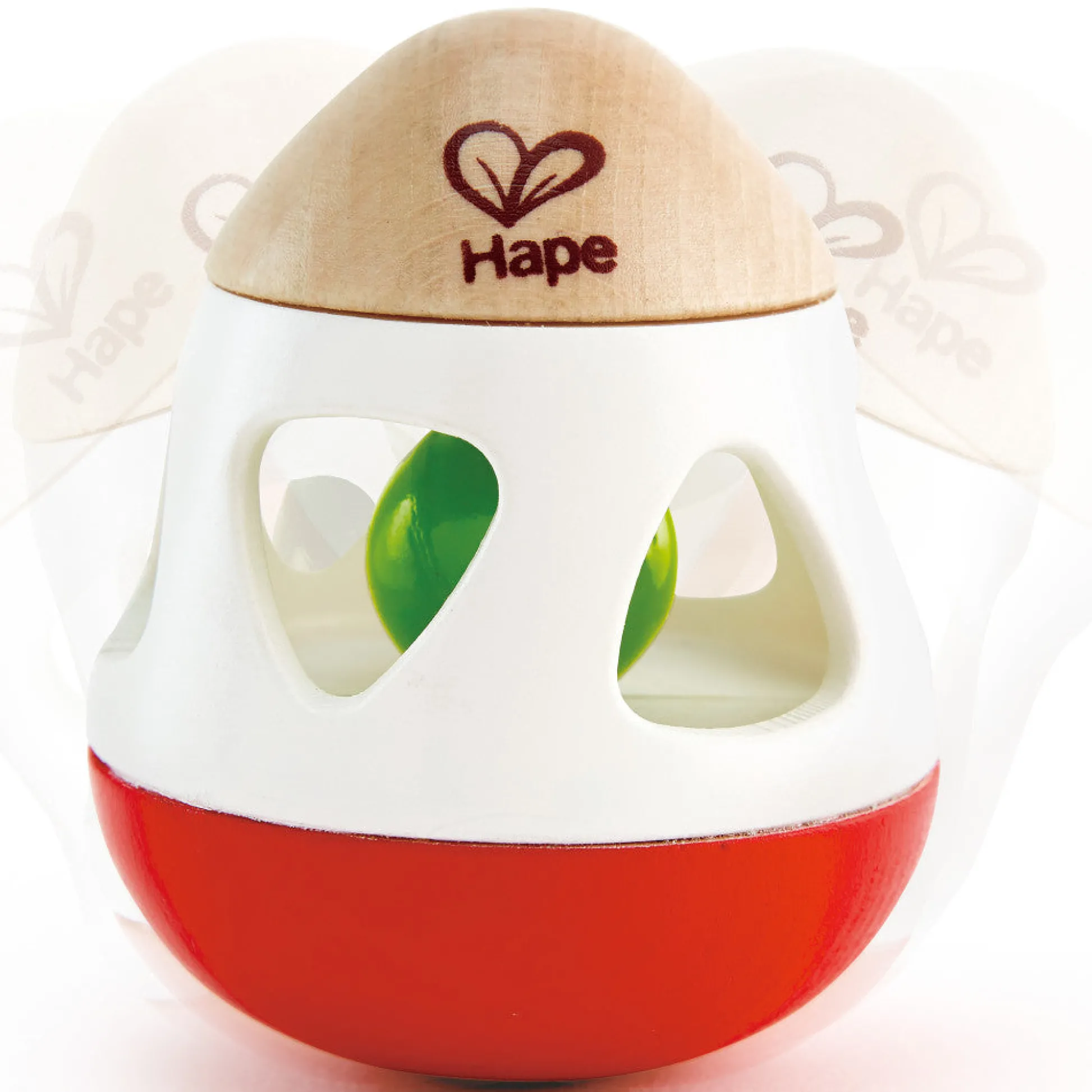 Flat River Group Hape Bell Rattle Toy – Vibrant Red, White & Green* Rattlers & Teethers