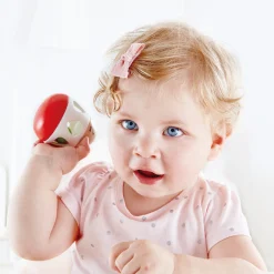 Flat River Group Hape Bell Rattle Toy – Vibrant Red, White & Green* Rattlers & Teethers