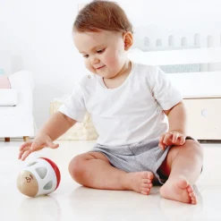 Flat River Group Hape Bell Rattle Toy – Vibrant Red, White & Green* Rattlers & Teethers