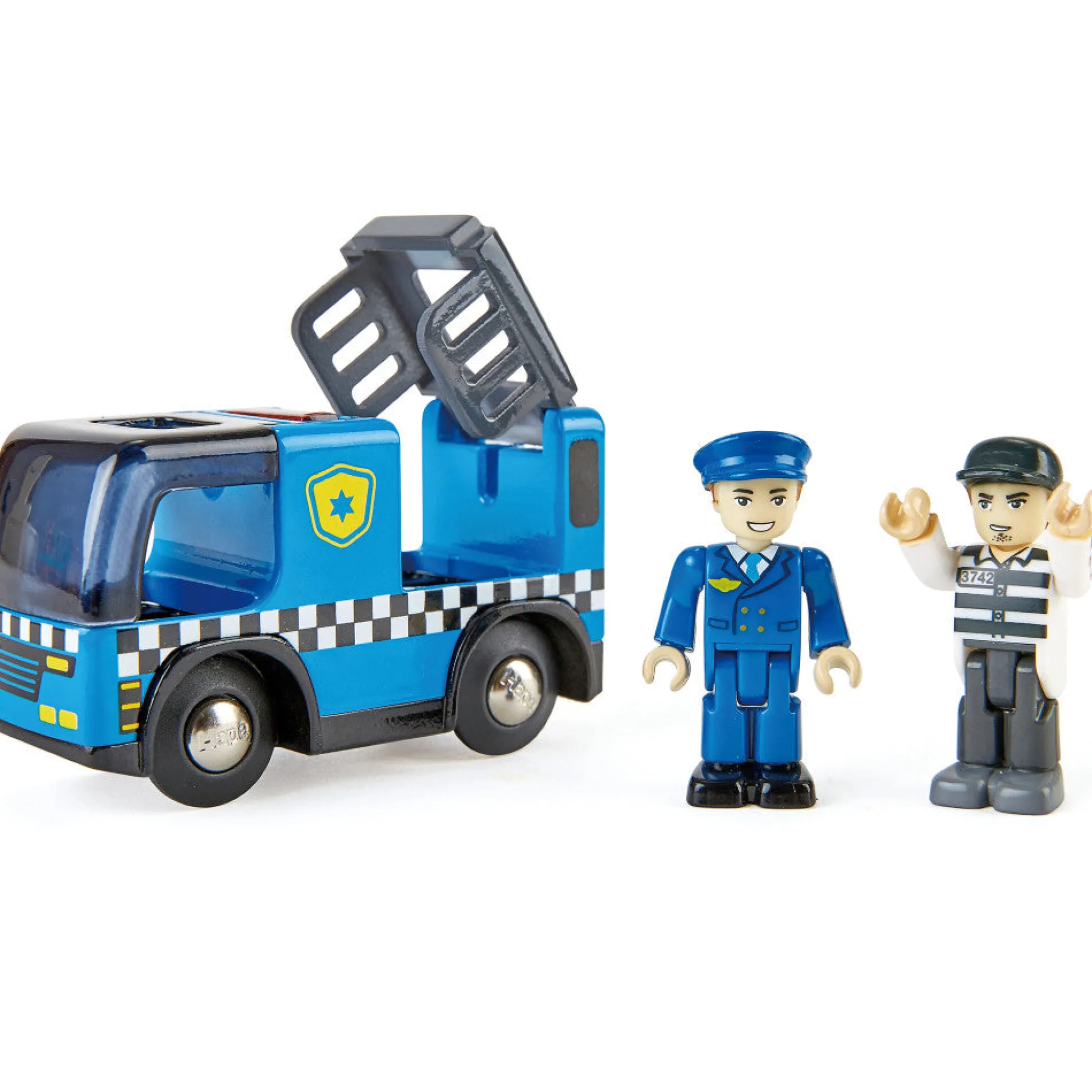Flat River Group Hape Blue Police Car with Siren, Lights & Sounds Playset* Social & Emotional Skills|Playsets & Vehicles
