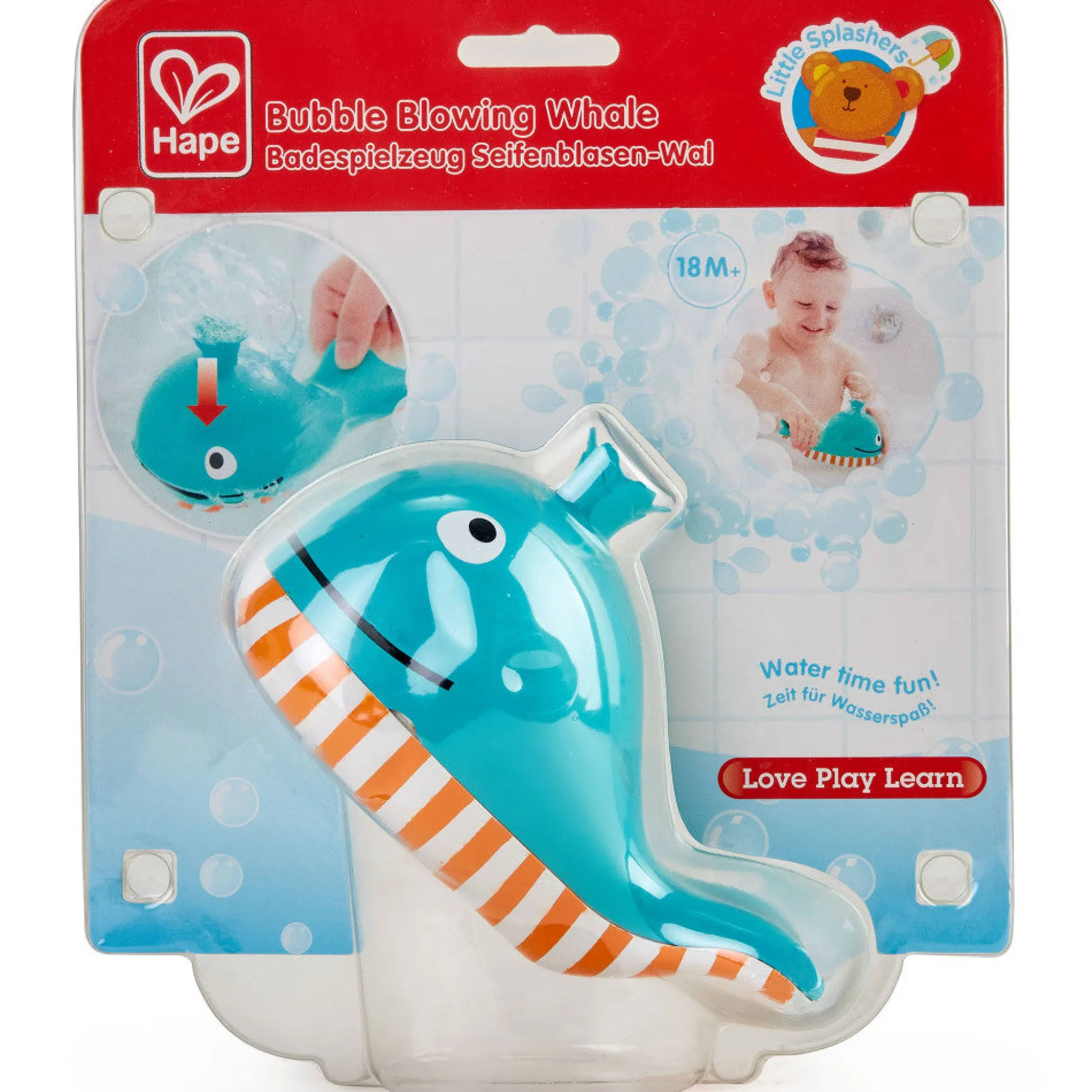 Flat River Group Hape Bubble Blowing Whale - Blue & Yellow Bath Toy* Bath Toys