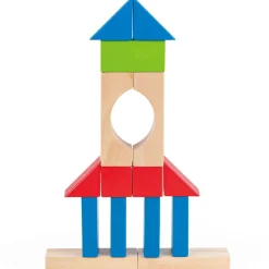 Flat River Group Hape Build Up & Away 100-Piece Colorful Wooden Block Set* Wood & Jumbo Blocks