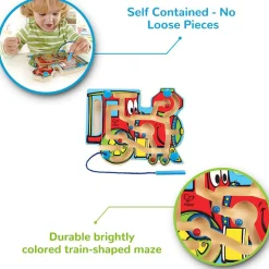 Flat River Group Hape Choo Choo Tracks - Wooden Magnetic Wand Bead Maze* Preschool Education Toys & Activities