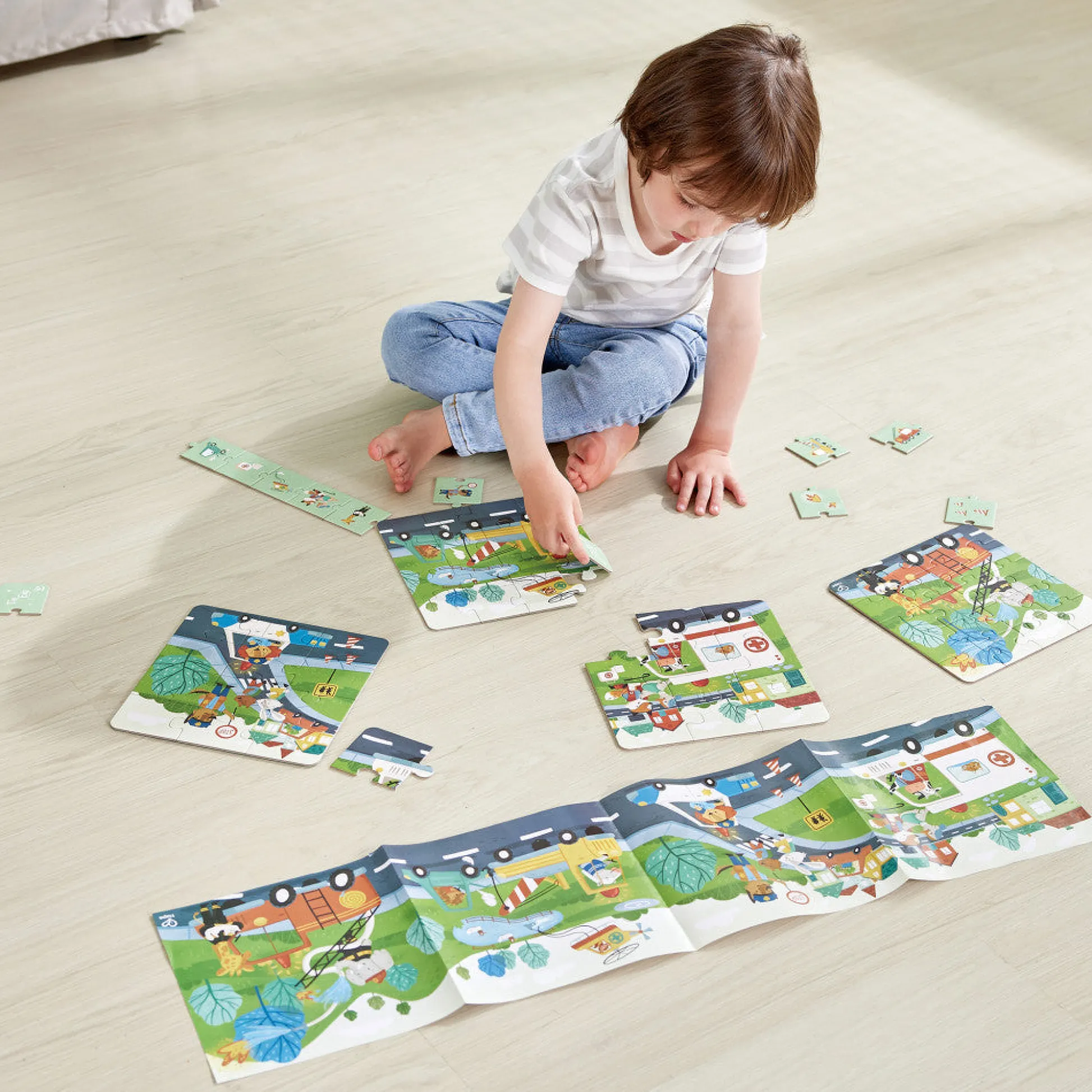 Flat River Group Hape Colorful Rescue Vehicles 4-in-1 Puzzle Set* Puzzles