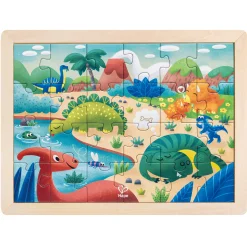 Flat River Group Hape Dino Double-Sided Coloring Jigsaw Puzzle - 24 pc* Puzzles