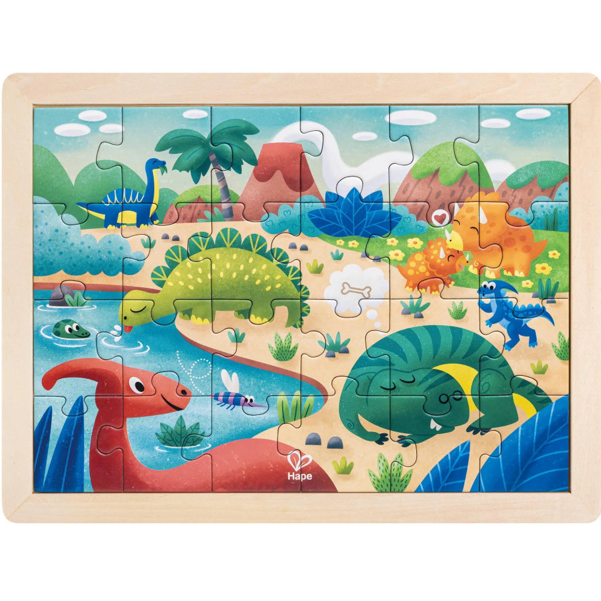 Flat River Group Hape Dino Double-Sided Coloring Jigsaw Puzzle - 24 pc* Puzzles