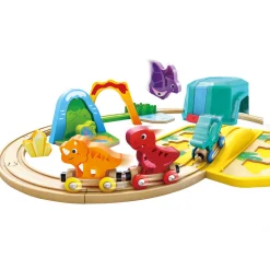 Flat River Group Hape Dinosaur Train Bucket Set - 27pc Wooden Adventure Toy* Preschool Education Toys & Activities|Preschool Building Sets & Blocks