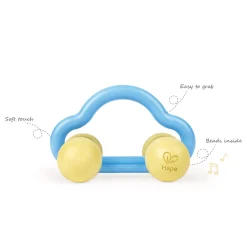 Flat River Group Hape Eco-Friendly Rattle & Roll Toy Car – Blue & Yellow* Rattlers & Teethers