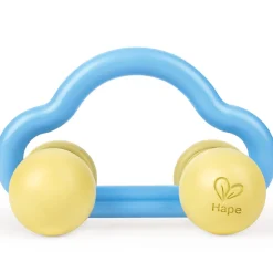 Flat River Group Hape Eco-Friendly Rattle & Roll Toy Car – Blue & Yellow* Rattlers & Teethers