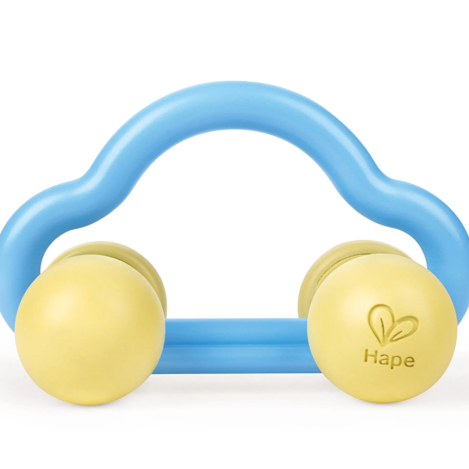 Flat River Group Hape Eco-Friendly Rattle & Roll Toy Car – Blue & Yellow* Rattlers & Teethers