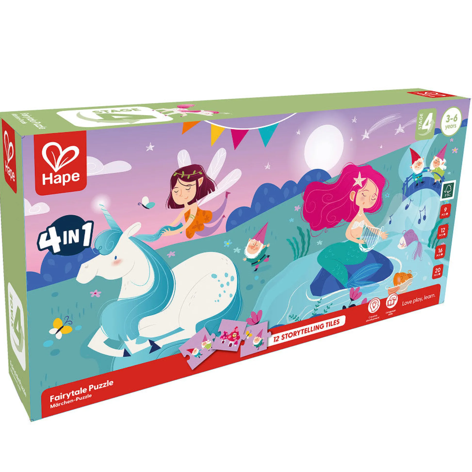 Flat River Group Hape Enchanted Fairytale 4 Pack Puzzle Set - 9-20 pcs* Puzzles