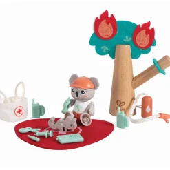 Flat River Group Hape Forest Fire Rescue Adventure Playset - 17pc Wooden Toy* Playsets & Vehicles