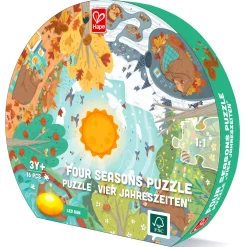 Flat River Group Hape Four Seasons 16-Piece Circle Floor Puzzle with LED Sun* Puzzles
