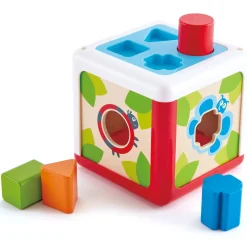 Flat River Group Hape Garden Critters Wooden Shape Sorting Box – 4 Shape Blocks* Preschool Education Toys & Activities