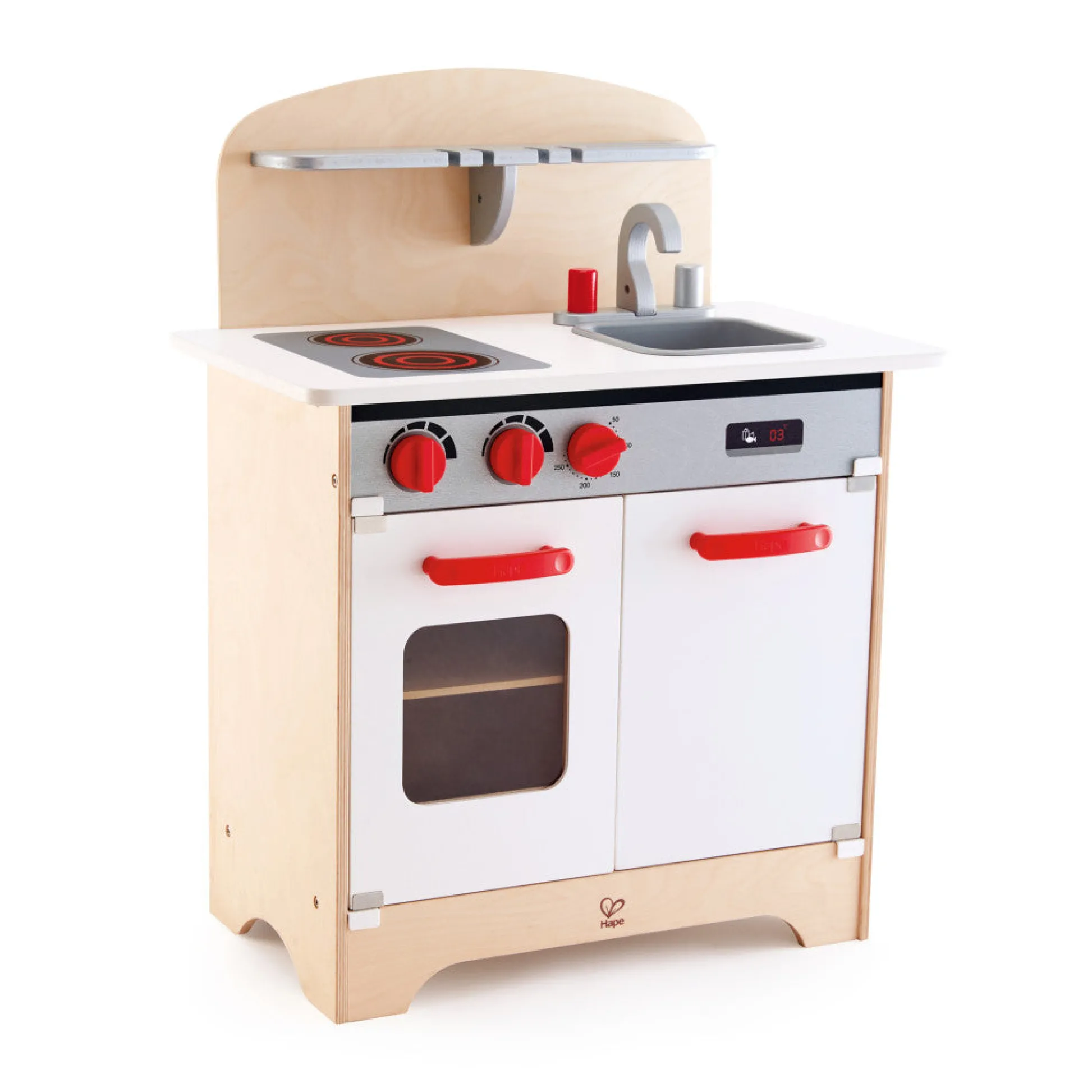 Flat River Group Hape Gourmet Play Kitchen - Kid's Wooden Pretend Cooking Set, White* Kitchens & Play Food|Dress Up