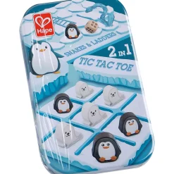 Flat River Group Hape 2-in-1 Tic Tac Toe & Snakes and Ladders Travel Tin Game* Role-Playing Games|Board Games