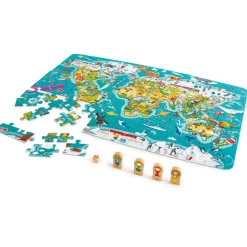 Flat River Group Hape 2-In-1 World Tour Puzzle & Game - 105pc* Puzzles