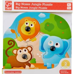 Flat River Group Hape Jungle Adventure Big Nose 4pc Wooden Puzzle* Puzzles