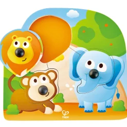 Flat River Group Hape Jungle Adventure Big Nose 4pc Wooden Puzzle* Puzzles