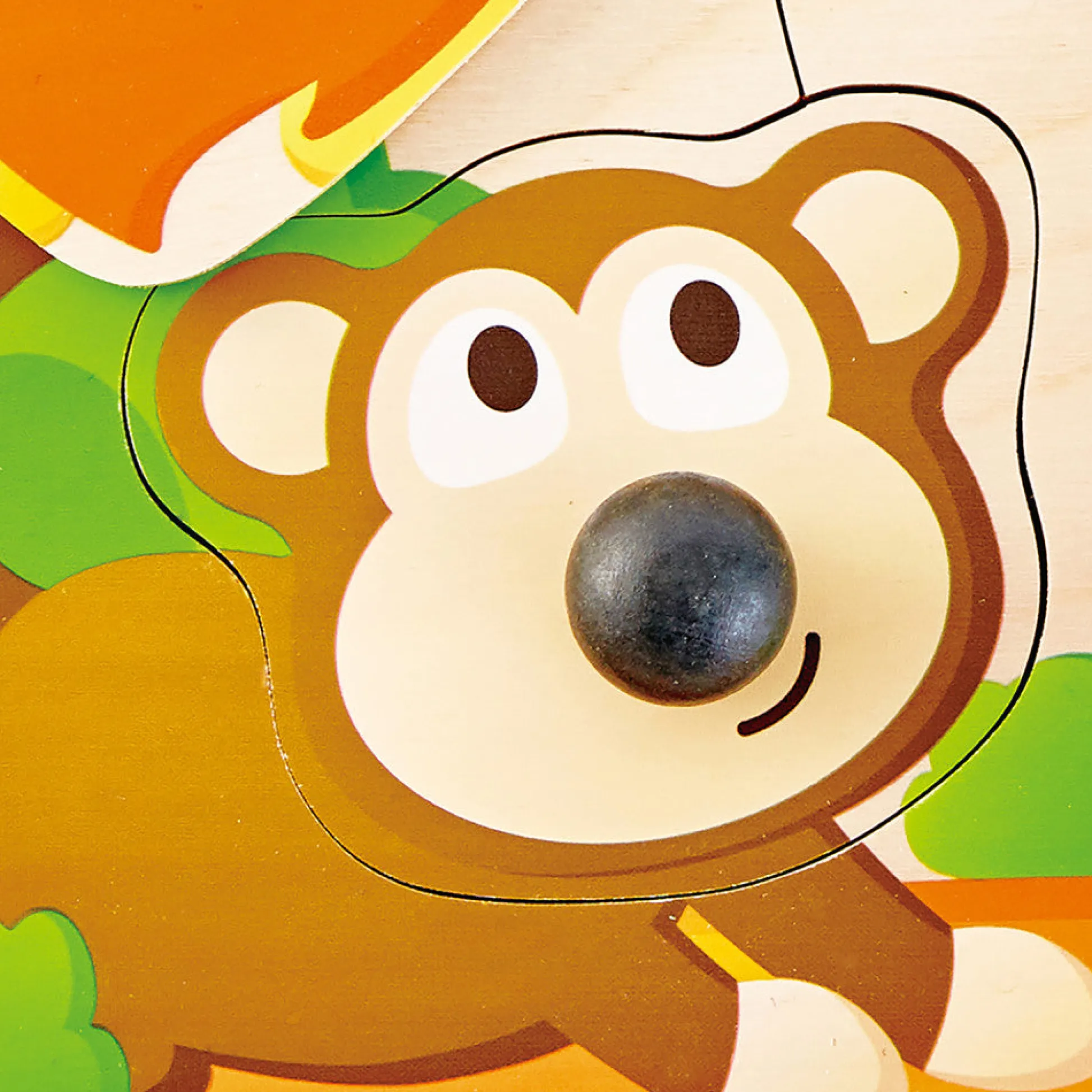Flat River Group Hape Jungle Adventure Big Nose 4pc Wooden Puzzle* Puzzles