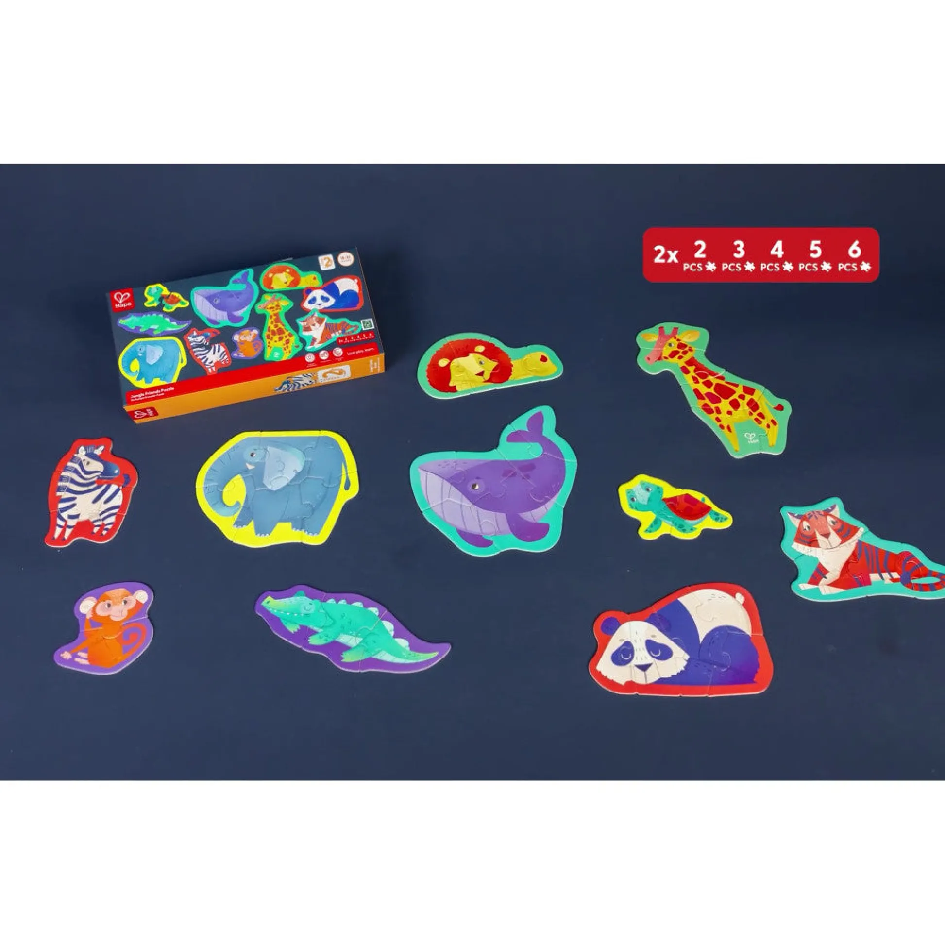 Flat River Group Hape Jungle Friends 10-Pack Animal Shaped Puzzles* Puzzles
