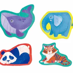Flat River Group Hape Jungle Friends 10-Pack Animal Shaped Puzzles* Puzzles