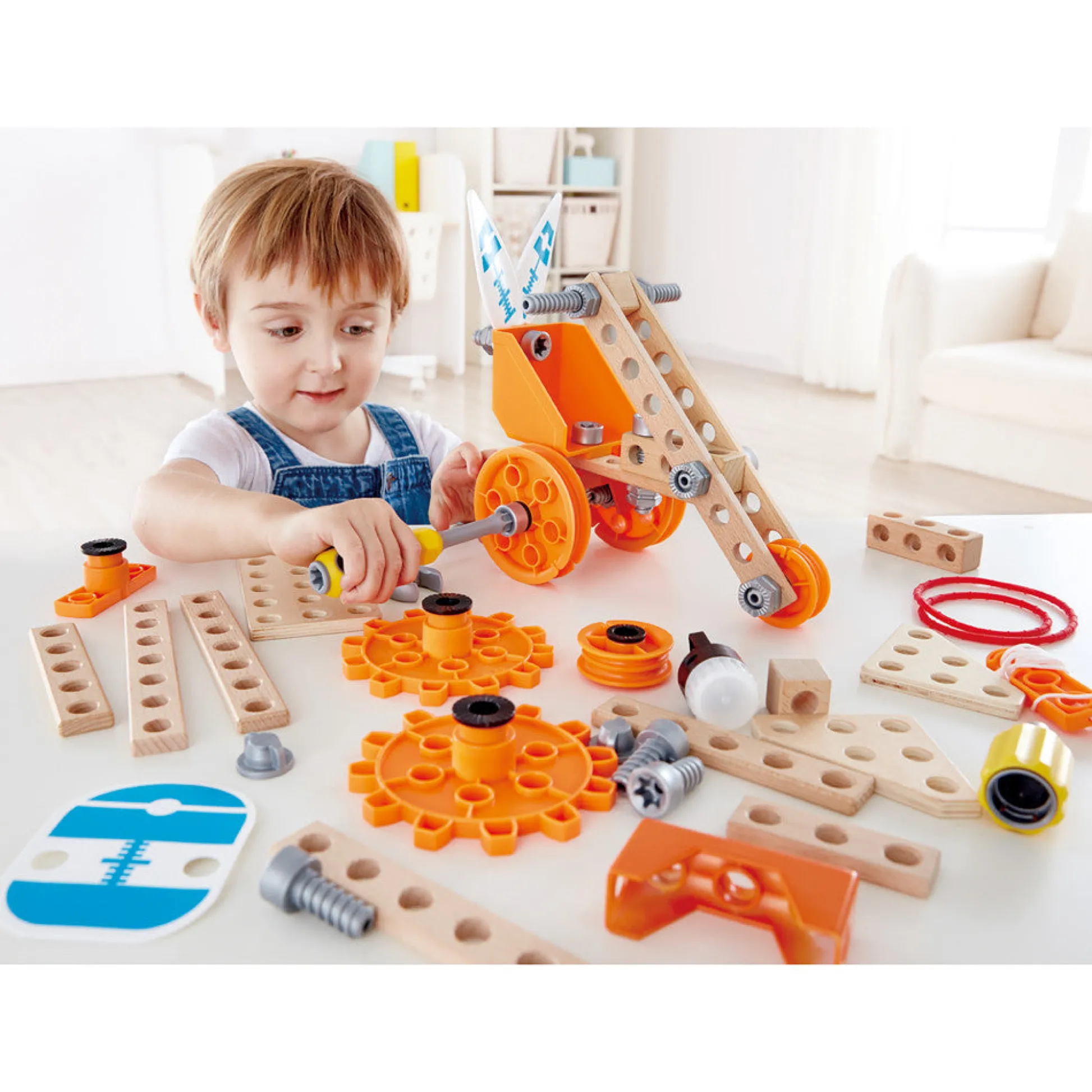 Flat River Group Hape Junior Inventor Deluxe Experiment Kit - 57 Piece Set* Engineering Toys