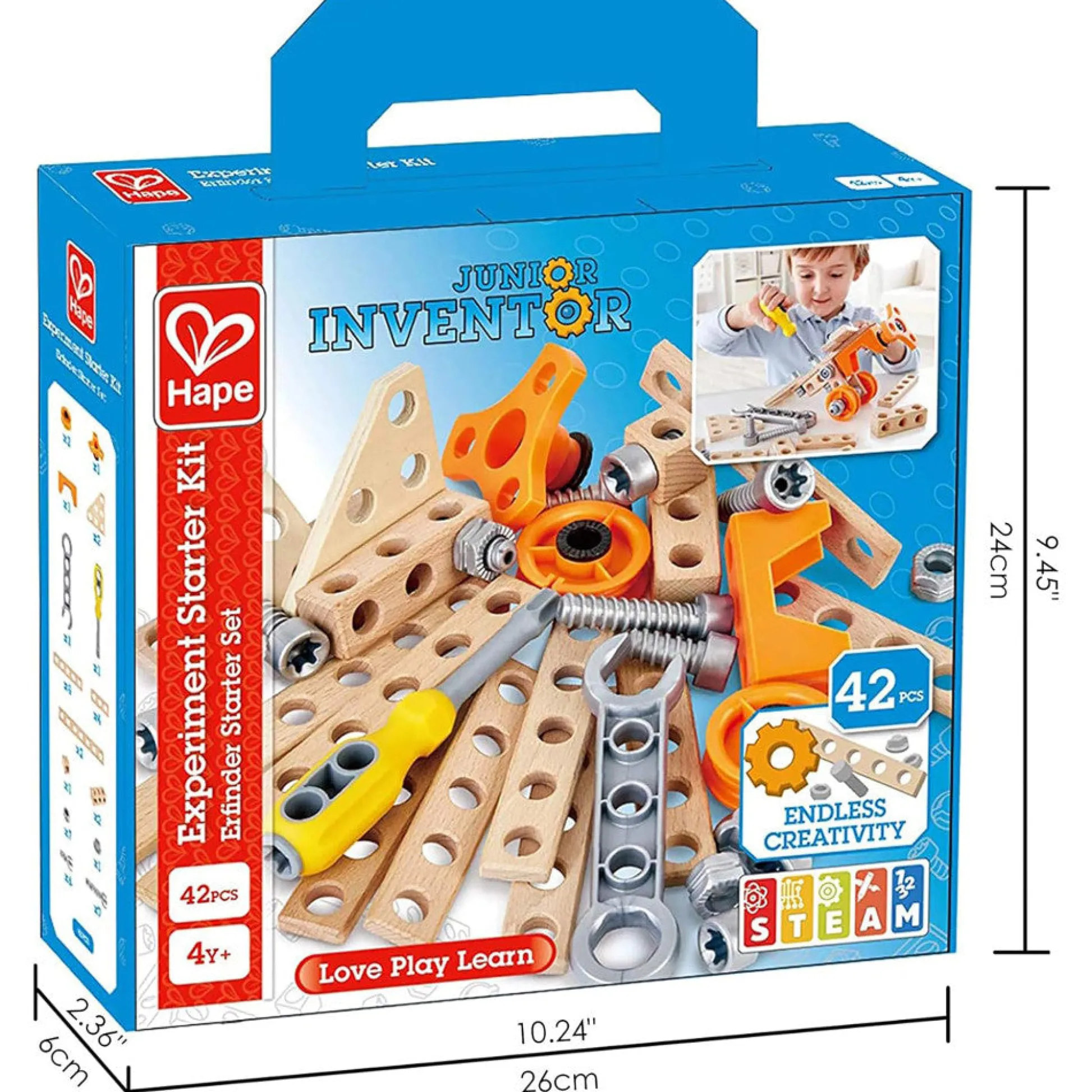 Flat River Group Hape Junior Inventor 42-Piece Physics & Engineering Experiment Starter Kit* Engineering Toys