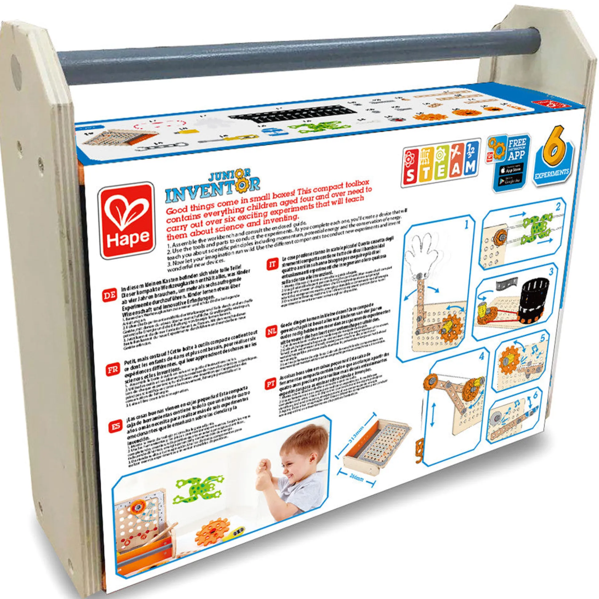Flat River Group Hape Junior Inventor 32-Piece Science Experiment Toolbox Kit* Science Toys