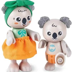 Flat River Group Hape Koala Family Adventure - 4 Playful Wooden Koalas* Animal Figures|Dress Up