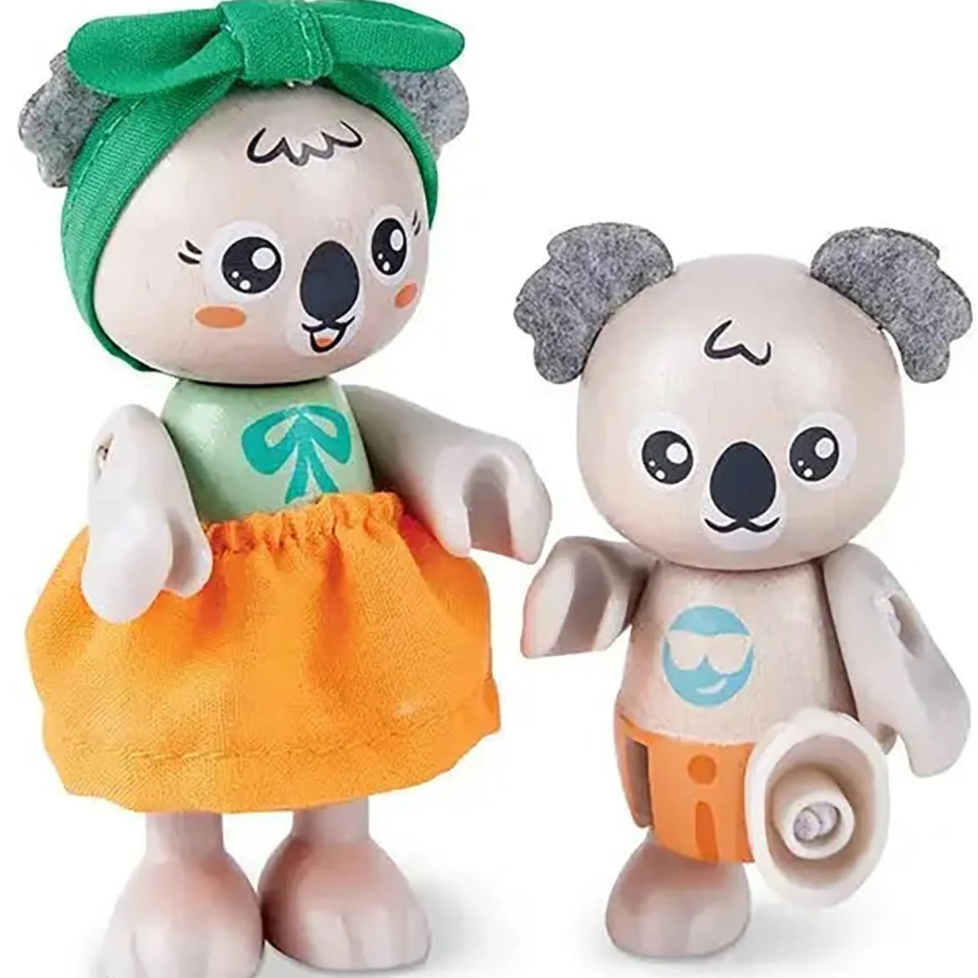 Flat River Group Hape Koala Family Adventure - 4 Playful Wooden Koalas* Animal Figures|Dress Up
