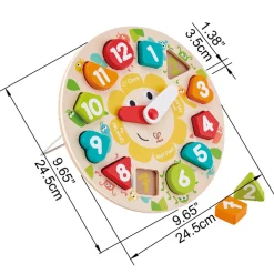 Flat River Group Hape Learn The Time Bug Puzzle - 13pc Colorful Wooden Clock* Preschool Education Toys & Activities|Puzzles
