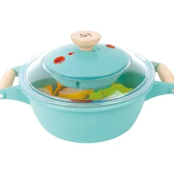Flat River Group Hape Little Chef Teal Wooden Kitchen Playset - 9pc Cooking & Steam Set* Kitchens & Play Food|Dress Up