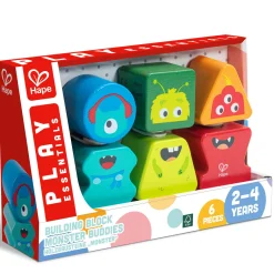 Flat River Group Hape Monster Buddies Wooden Building Blocks Set - 3 Colorful Characters* Preschool Building Sets & Blocks|Preschool Education Toys & Activities