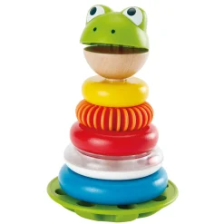 Flat River Group Hape Mr. Frog Stacking Rings - Colorful Learning Toy with Wobbling Base* Blocks, Sorting & Stacking Toys