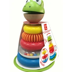 Flat River Group Hape Mr. Frog Stacking Rings - Colorful Learning Toy with Wobbling Base* Blocks, Sorting & Stacking Toys