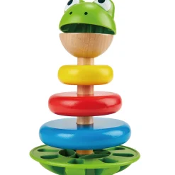 Flat River Group Hape Mr. Frog Stacking Rings - Colorful Learning Toy with Wobbling Base* Blocks, Sorting & Stacking Toys