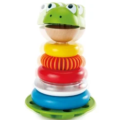 Flat River Group Hape Mr. Frog Stacking Rings - Colorful Learning Toy with Wobbling Base* Blocks, Sorting & Stacking Toys