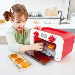 Flat River Group Hape My Baking Oven Playset with Magic Color-Changing Cookies - Red & White* Kitchens & Play Food|Dress Up