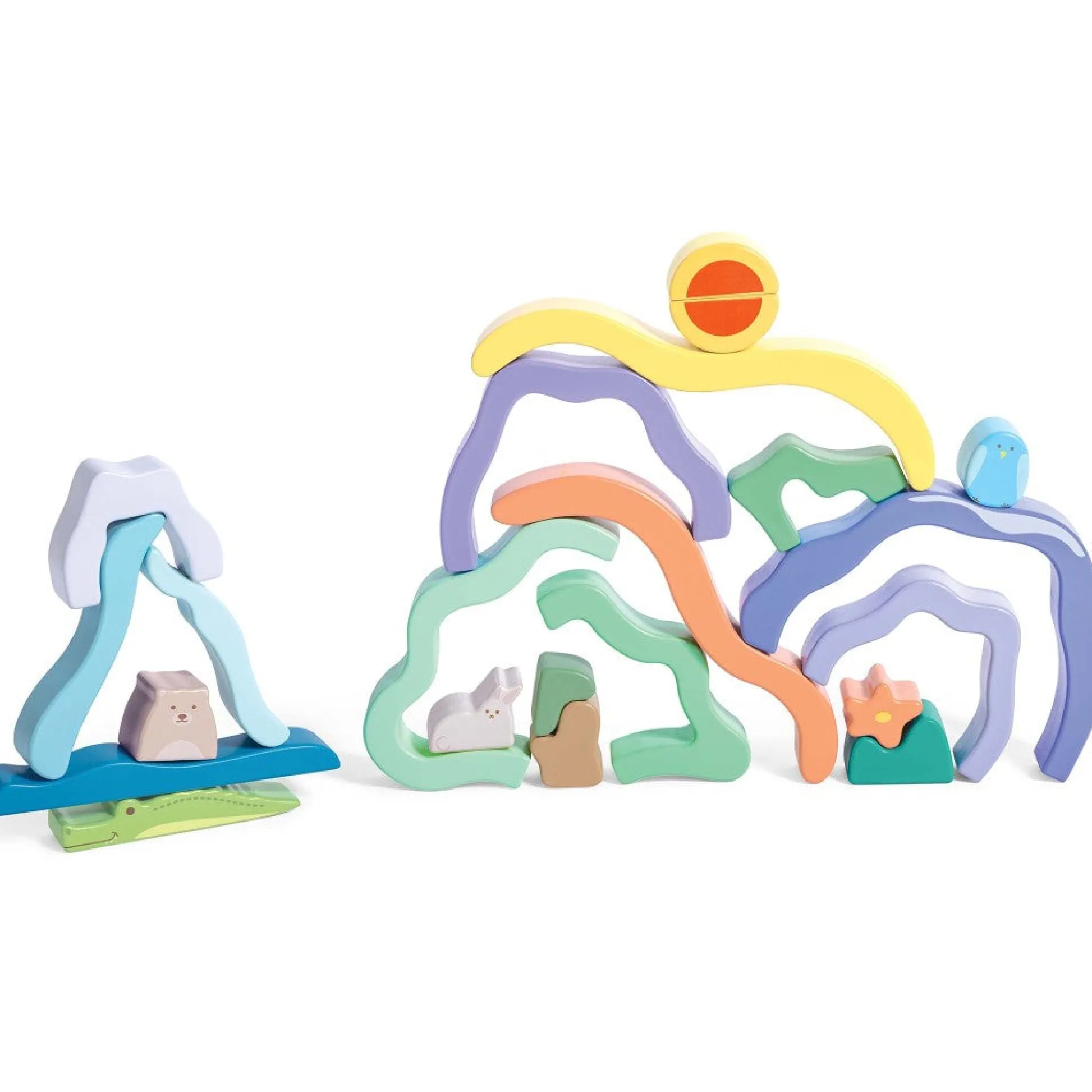 Flat River Group Hape Nature Scene Stacking Blocks – Colorful Wooden Nesting Toy* Blocks, Sorting & Stacking Toys